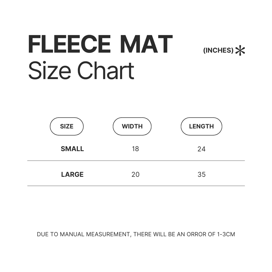 Fleece Mat Size Chart - Shin Megami Tensei Merch