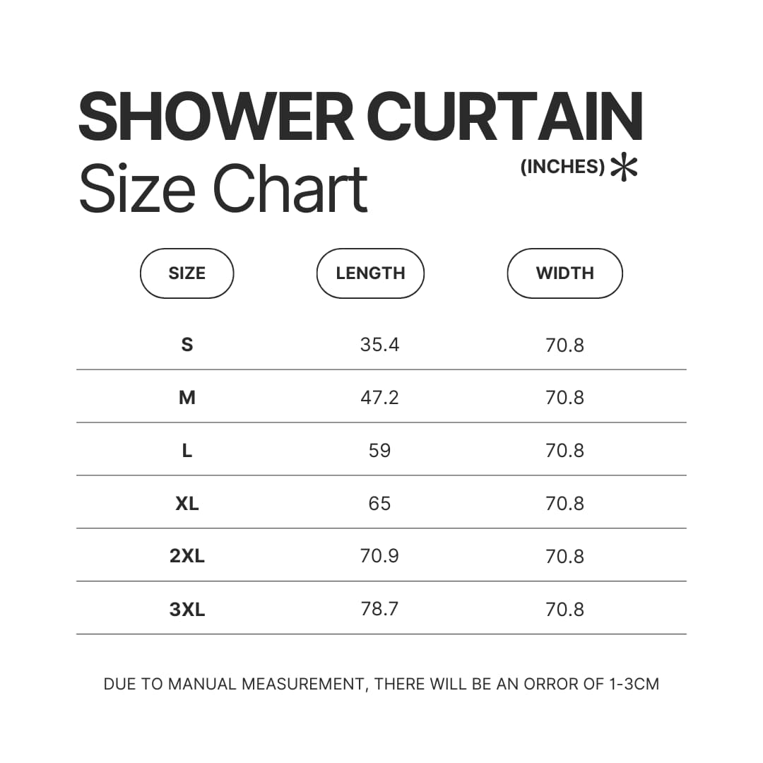 Shower Curtain Size Chart - Shin Megami Tensei Merch