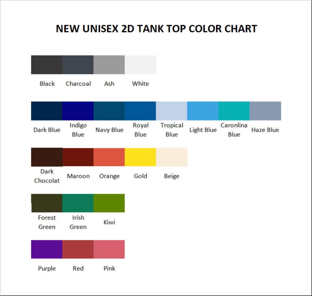 tank top color chart - Shin Megami Tensei Merch